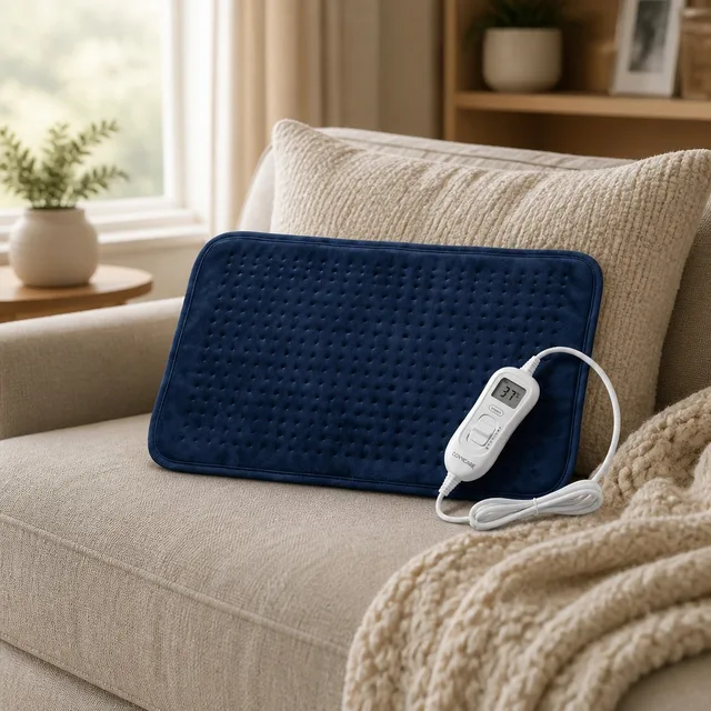 Navy double-sided velvet heating pad