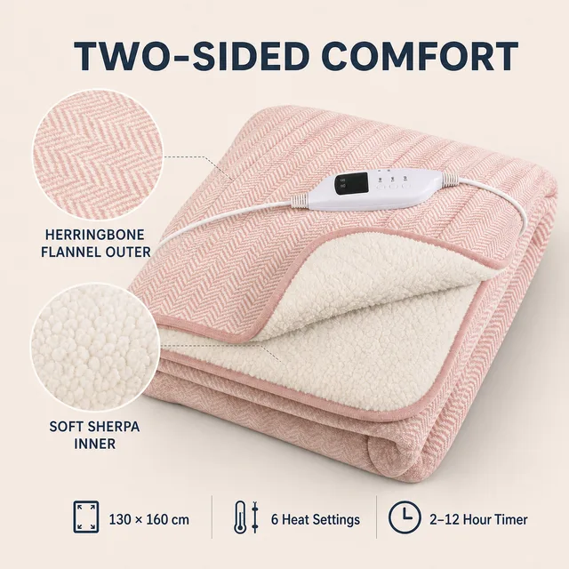 130 x 160 cm electric heated throw